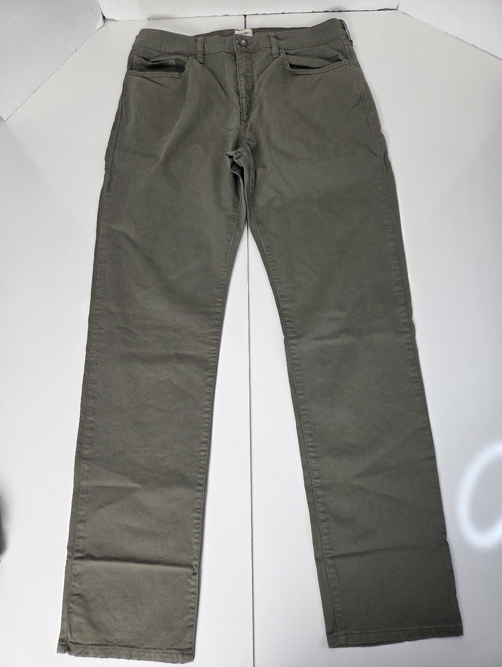 Flint And Tinder Huckberry 5 Pocket Olive Green Straight Leg Pants 34x34